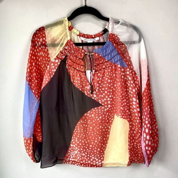 Diane von Furstenberg Parry Top Silk NWT 6 - Picture 1 of 10